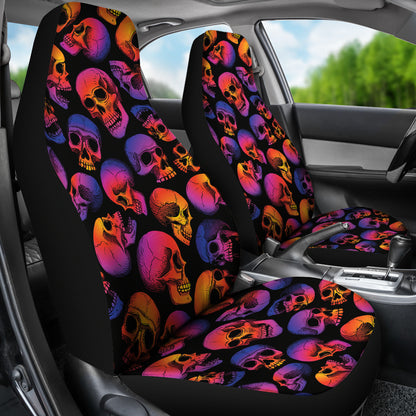 Skull Multicolor Print Design LKS3011 Car Seat Covers