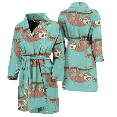 Sloth Print Design LKS302 Men Bathrobe