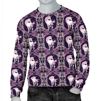 Unicorn Fantastic Flower Men Long Sleeve Sweatshirt