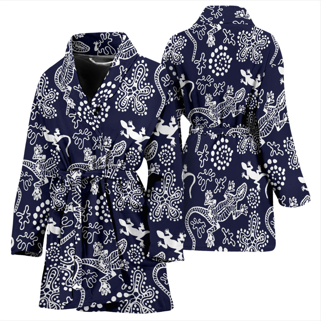 lizard Pattern Print Design 03 Women Bathrobe