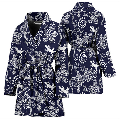 lizard Pattern Print Design 03 Women Bathrobe