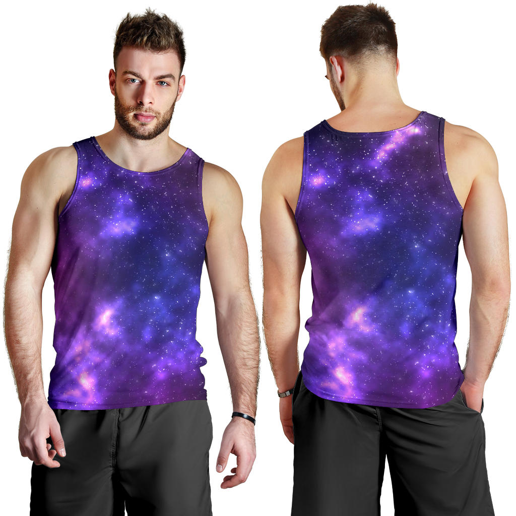 Celestial Purple Blue Galaxy Men Tank Top