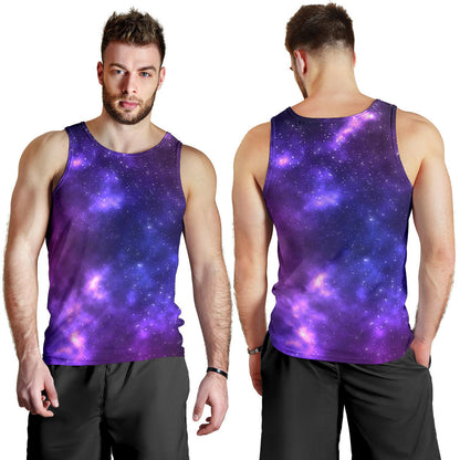 Celestial Purple Blue Galaxy Men Tank Top