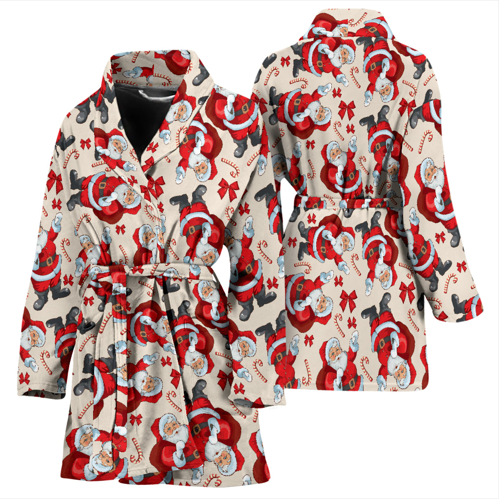 Santa Christmas Themed Print Design LKS302 Women Bathrobe