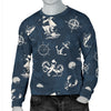 Nautical Sea Themed Print Men Long Sleeve Sweatshirt