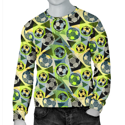 Soccer Ball Themed Print Pattern Men Long Sleeve Sweatshirt