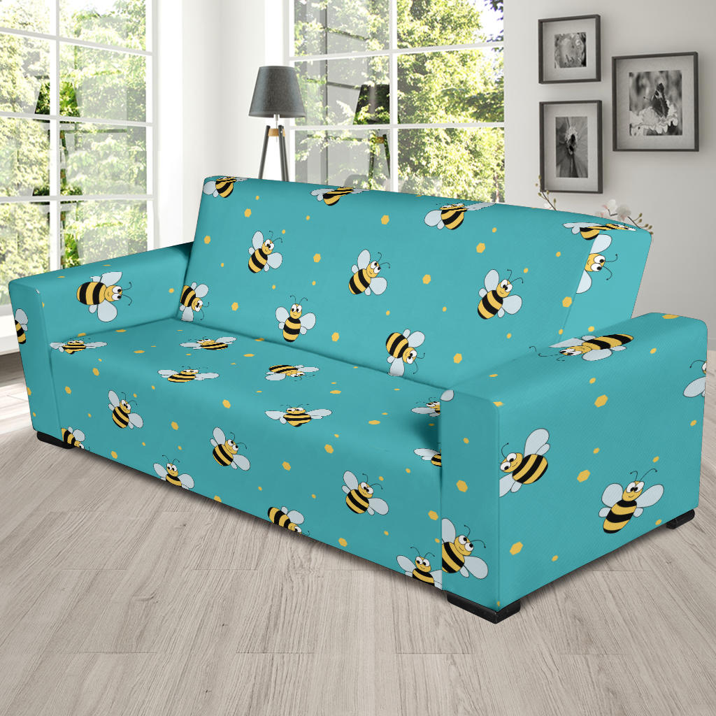 Bee With Dot Print Design LKS309 Sofa Slipcover