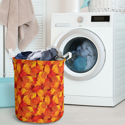 Elm Leave Autum Print Pattern Laundry Basket