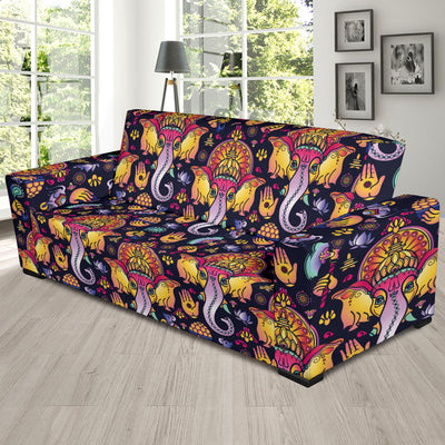 Ganesha Indian Pattern Print Design 03 Sofa Slipcover