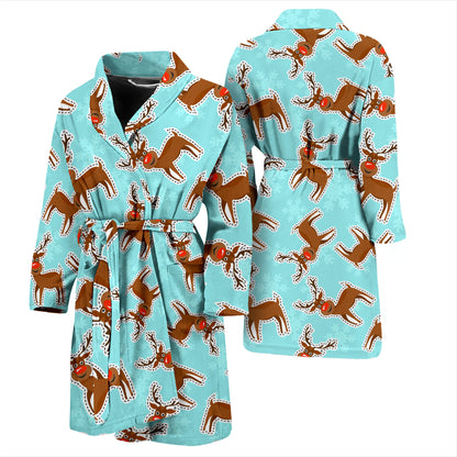 Reindeer Print Design LKS403 Men Bathrobe