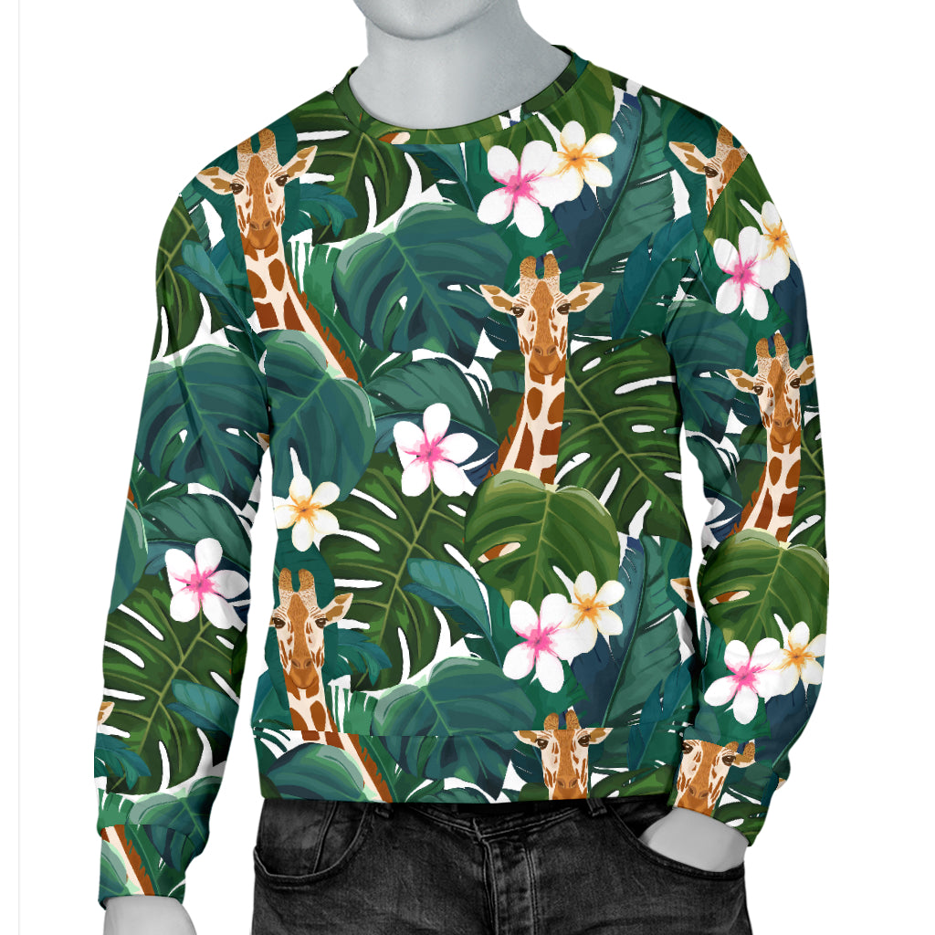Giraffe Jungle Design Print Men Long Sleeve Sweatshirt
