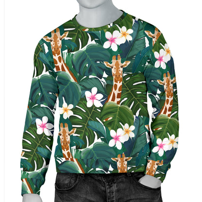 Giraffe Jungle Design Print Men Long Sleeve Sweatshirt
