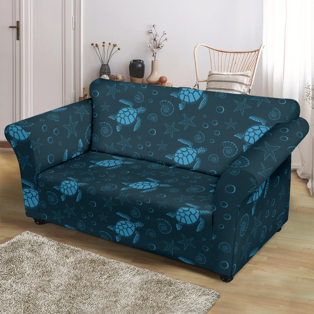 Sea Turtle Print Design LKS308 Loveseat Couch Slipcover