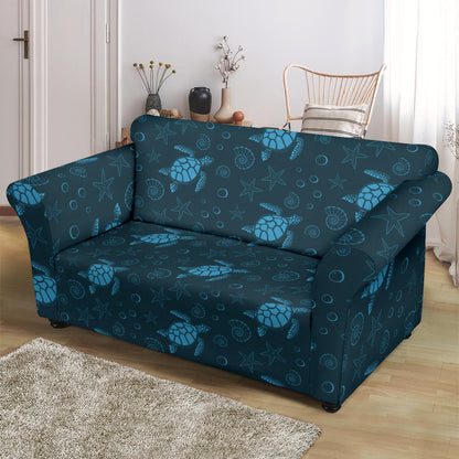 Sea Turtle Print Design LKS308 Loveseat Couch Slipcover