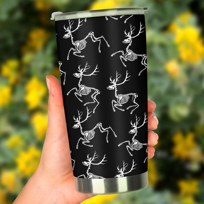 Deer Skeleton Print Pattern Tumbler