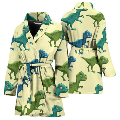 T Rex Pattern Print Design A04 Women Bathrobe