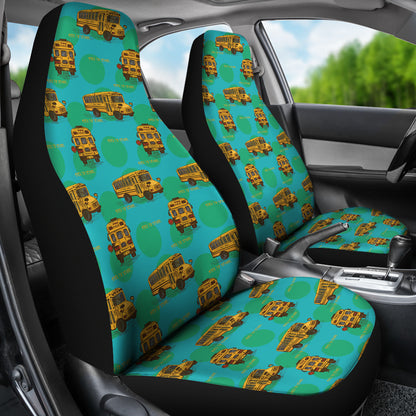 School Bus Print Design LKS308 Car Seat Covers