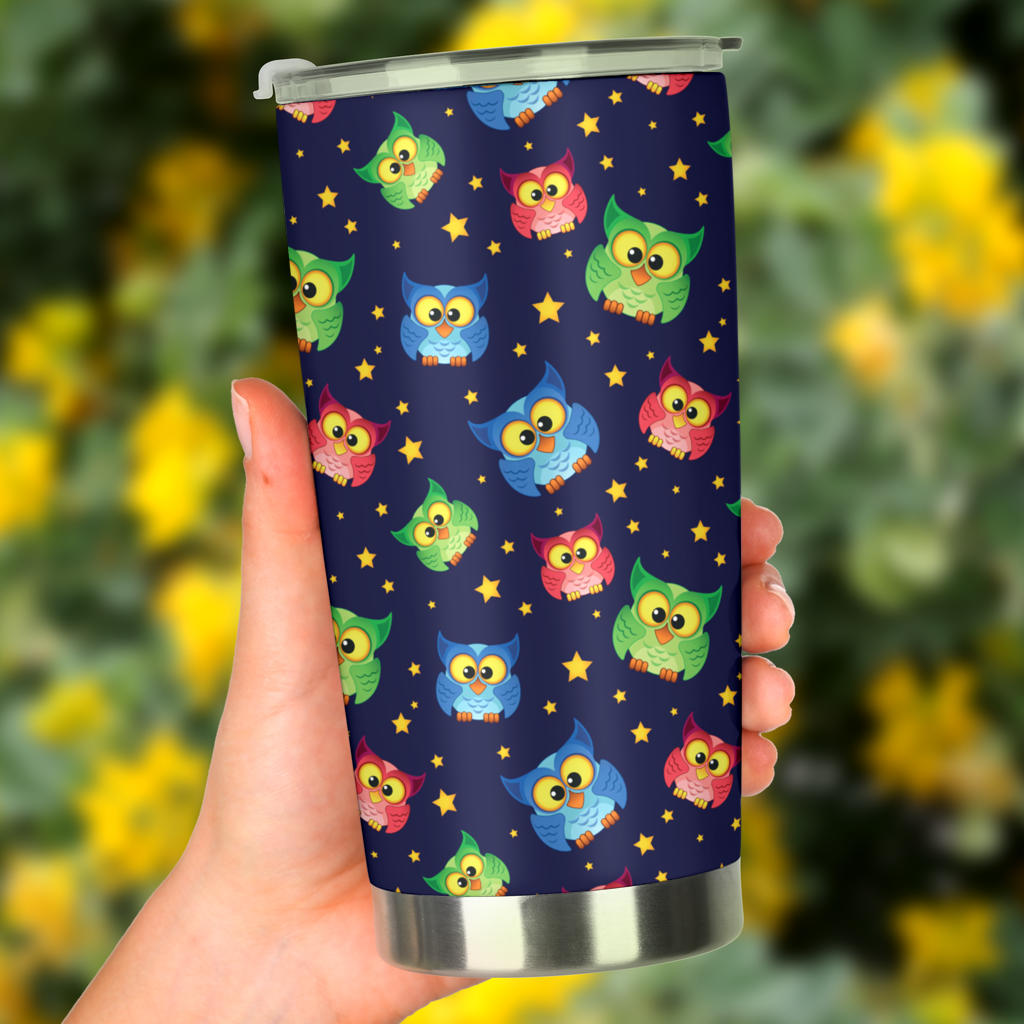 Owl with Star Themed Design Print Tumbler