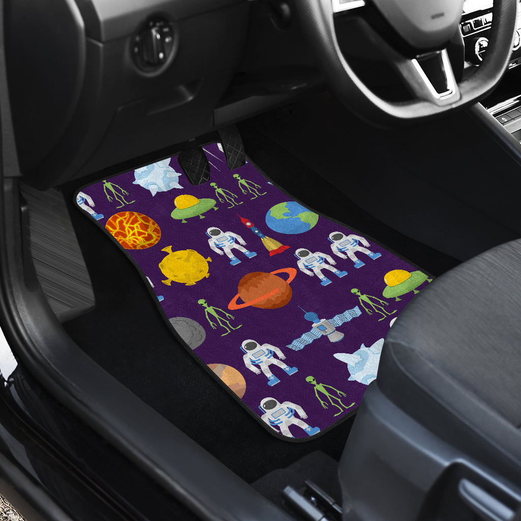 Alien Astronaut Planet Car Floor Mats Front Back