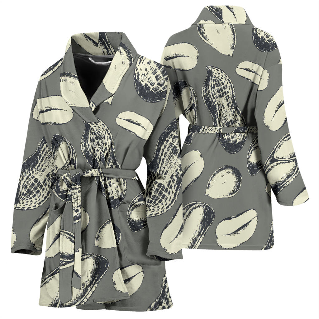 Peanut Pattern Print Design A01 Women Bathrobe