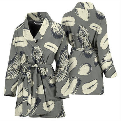 Peanut Pattern Print Design A01 Women Bathrobe