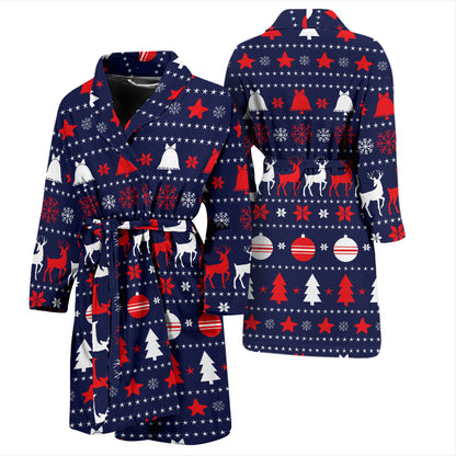 Reindeer Print Design LKS404 Men Bathrobe