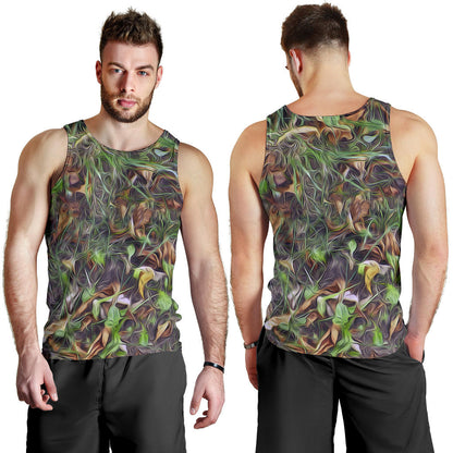 Camouflage Realistic Tree Print Men Tank Top