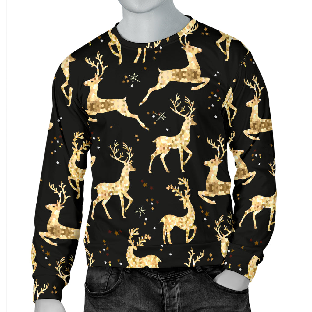Deer Gold Pattern Men Long Sleeve Sweatshirt
