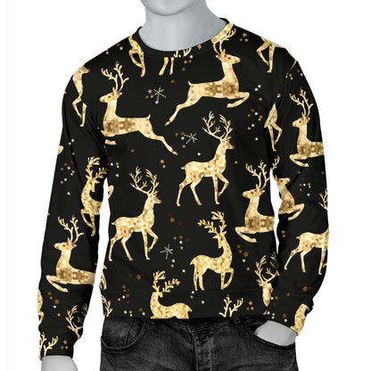 Deer Gold Pattern Men Long Sleeve Sweatshirt