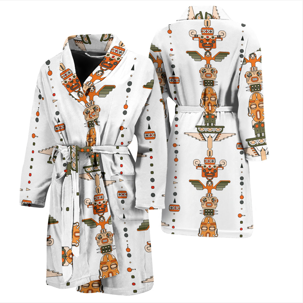 Totem Print Design LKS302 Men Bathrobe
