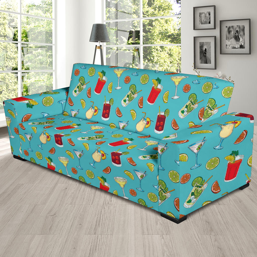 Cocktail Pattern Print Design 05 Sofa Slipcover
