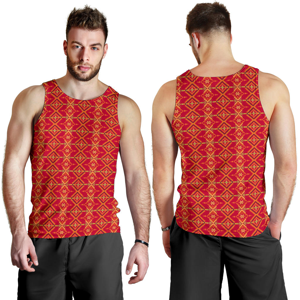 Southwest Aztec Design Themed Print Men Tank Top