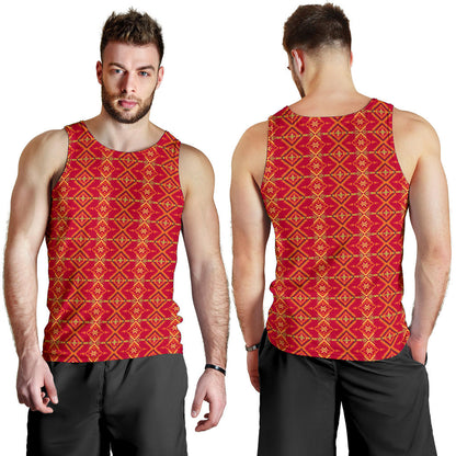 Southwest Aztec Design Themed Print Men Tank Top