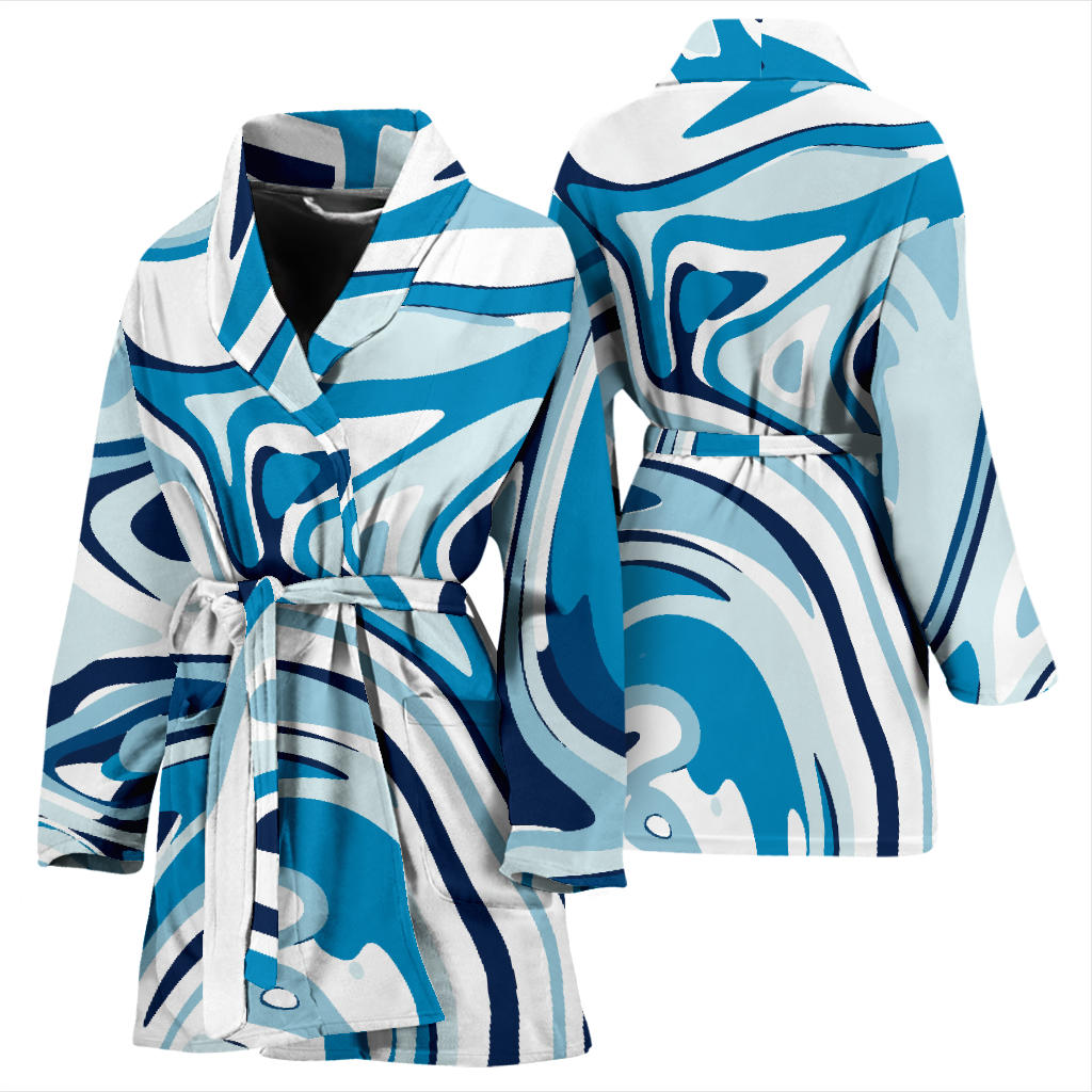 Liquid Pattern Print Design 05 Women Bathrobe