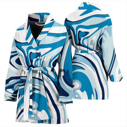 Liquid Pattern Print Design 05 Women Bathrobe