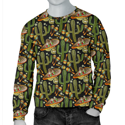 Western Style Print Men Long Sleeve Sweatshirt