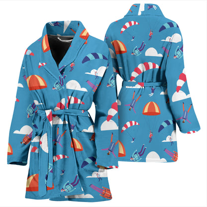 Skydiver Print Design LKS306 Women Bathrobe