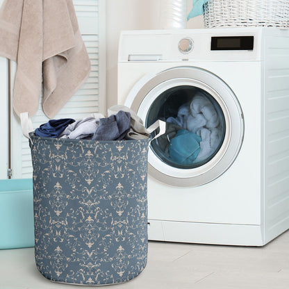 Damask Elegant Teal Print Pattern Laundry Basket