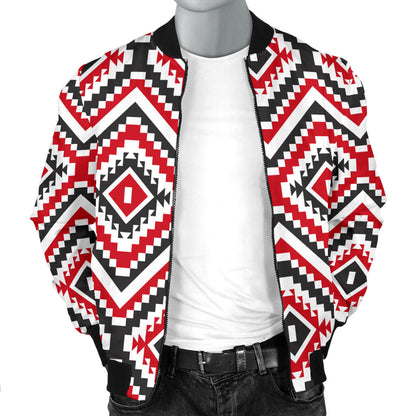 Native American Themed Tribal Print Men Bomber Jacket
