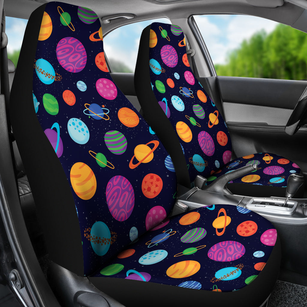 Planet Multicolor Print Design LKS302 Car Seat Covers