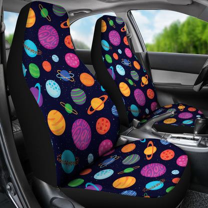 Planet Multicolor Print Design LKS302 Car Seat Covers