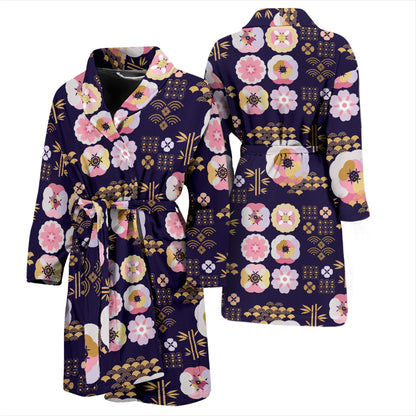 Sakura Japan Style Print Design LKS302 Men Bathrobe