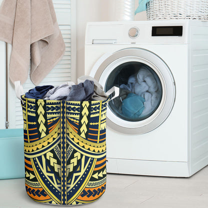 Polynesian Tattoo Print Laundry Basket