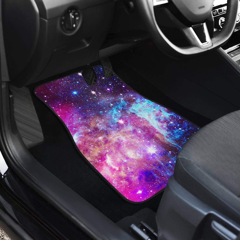 Galaxy Night Purple Space Print  Car Floor Mats Front Back