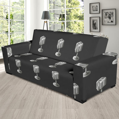 Microphone Vintage Pattern Print Design 01 Sofa Slipcover