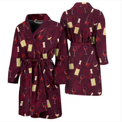 Wine Themed Print Design LKS302 Men Bathrobe