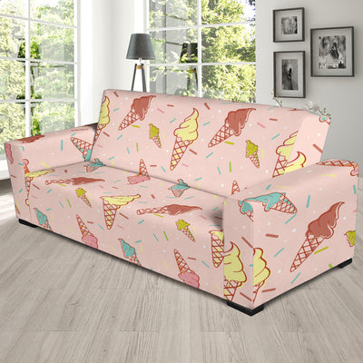 Ice Cream Pattern Print Design 02 Sofa Slipcover