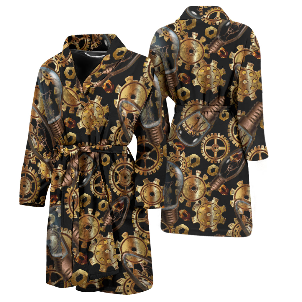 Steampunk Lightbulb Print Design LKS304 Men Bathrobe