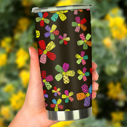 Flower Power Colorful Print Pattern Tumbler
