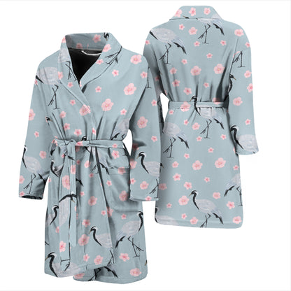 Sakura Bird Print Design LKS304 Men Bathrobe